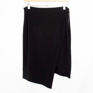 Andy South Lenka Wrap Pencil Skirt Womens Medium M Black Asymmetric Casual HH05